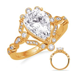 Yellow Gold Halo Engagement Ring