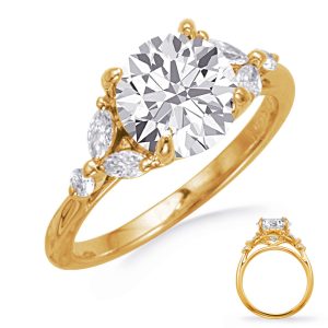 Yellow Gold Marquee Engagement Ring