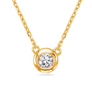 Yellow Gold Diamond Necklace Bezel Set