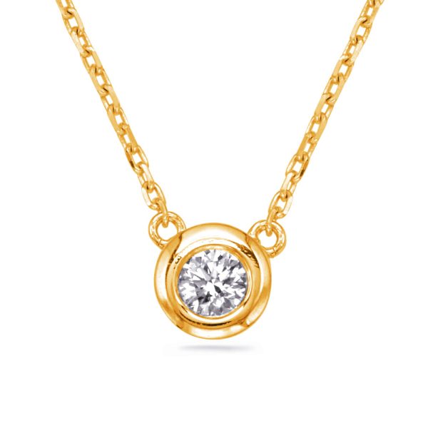 Yellow Gold Diamond Necklace Bezel Set