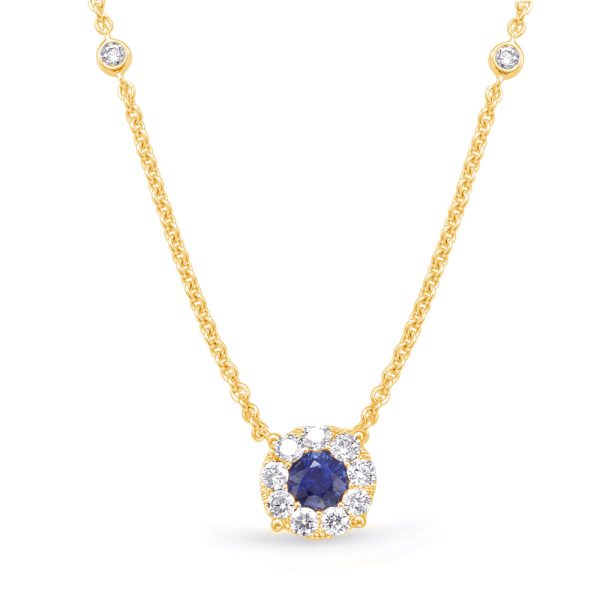 Yellow Gold Sapphire & Diamond Neck