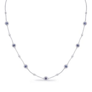 White Gold Sapphire & Diamond Necklace