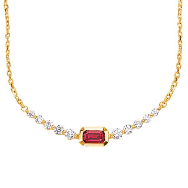 Yellow Gold Ruby & Diamond Necklace