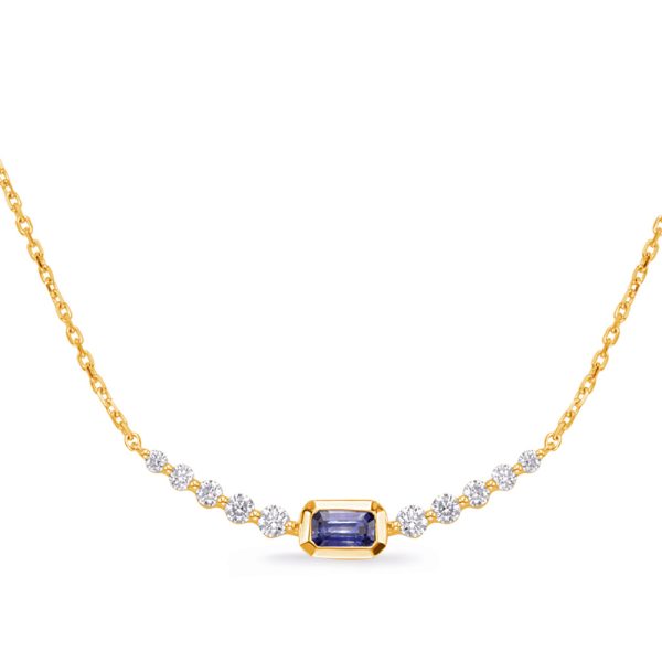 Yellow Gold Sapphire & Diamond Necklace