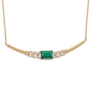 Yellow Gold Diamond & Emerald Necklace