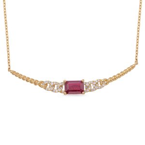 Yellow Gold Ruby & Diamond Necklace