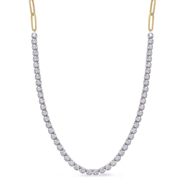 Yellow & White Gold Diamond Necklace