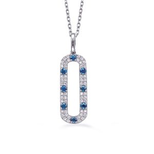 White Gold Diamond & Sapphire Necklace