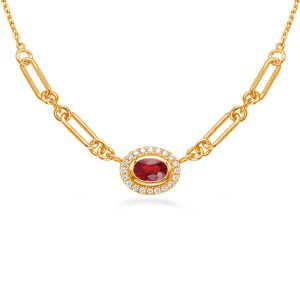 Yellow Gold Diamond & Ruby Necklace