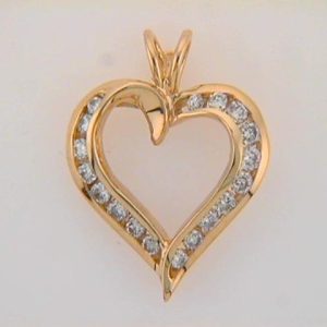 Channel Set Heart Pendant