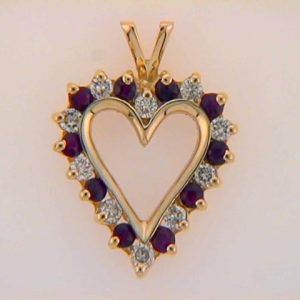 Ruby & Diamond Pendant Heart