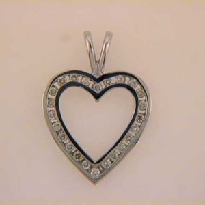 Channel Set White Gold Heart