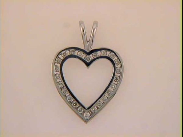 Channel Set White Gold Heart