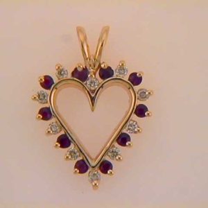 Ruby & Diamond Heart Pendant