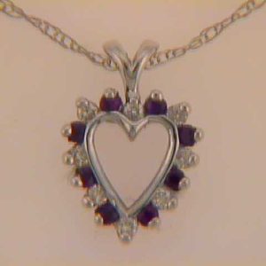 Ruby & Diamond Heart Pendant