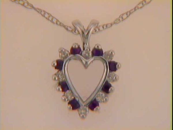 Ruby & Diamond Heart Pendant