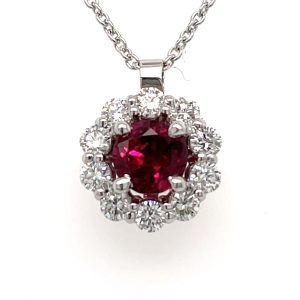 Diamond Halo Pendant For 3/4ct Round