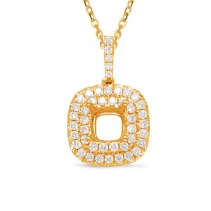 Diamond Pendant 0.40ct Cushion Center