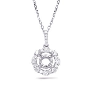 White Gold Diamond Pendant For .15ct