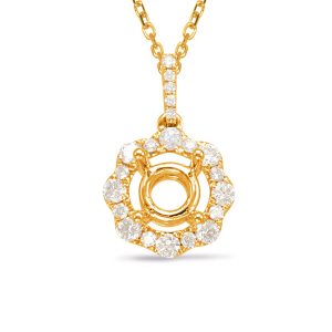 Yellow Gold Diamond Pendant For .15ct