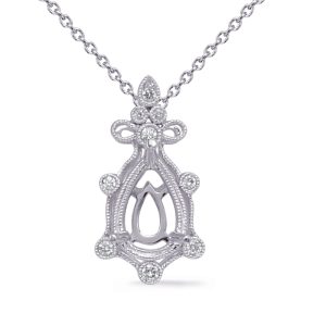 White Gold Diamond Pendant 10x7 Pear