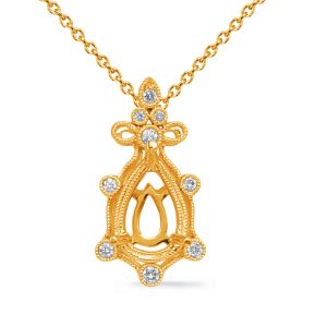 Yellow Gold Diamond Pendant 10x7 Pear