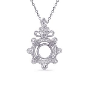 White Gold Diamond Pendant For 2.25ct