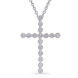 White Gold Diamond Cross Pendant