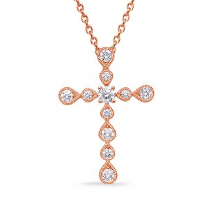 Rose Gold Diamond Cross Pendant