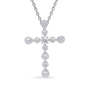 White Gold Diamond Cross Pendant