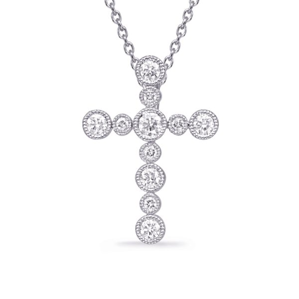 White Gold Diamond Cross