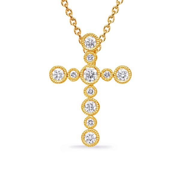 Yellow Gold Diamond Cross