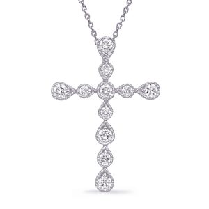 White Gold Diamond Cross