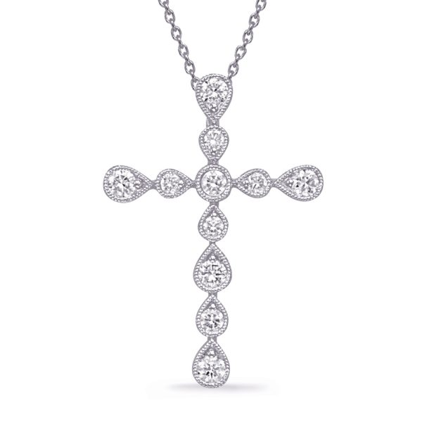 White Gold Diamond Cross