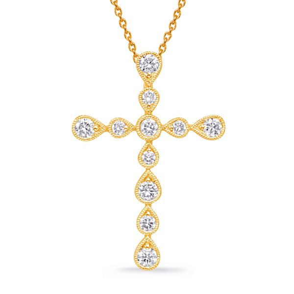 Yellow Gold Diamond Cross