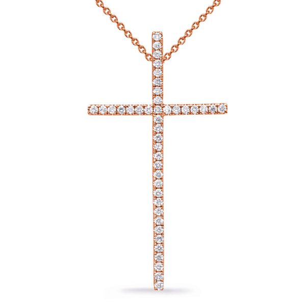 Rose Gold Diamond Cross