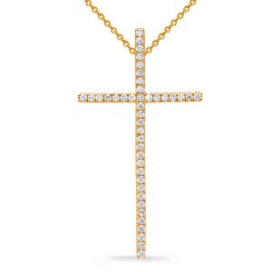 Yellow Gold Diamond Cross