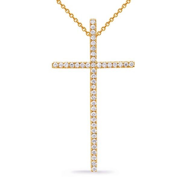 Yellow Gold Diamond Cross