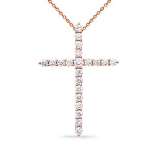 Rose Gold Diamond Cross