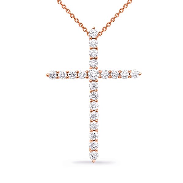 Rose Gold Diamond Cross