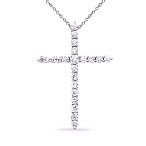 White Gold Diamond Cross