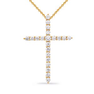 Yellow Gold Diamond Cross