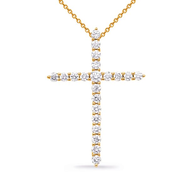 Yellow Gold Diamond Cross