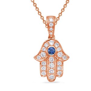 Rose Gold Diamond & Sapphire Pendant