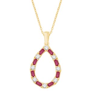 Yellow Gold Diamond & Ruby Pendant