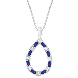 White Gold Diamond & Sapphire Pendant