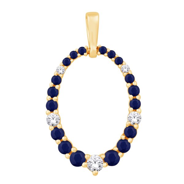 Yellow Gold Diamond & Sapphire Pendant